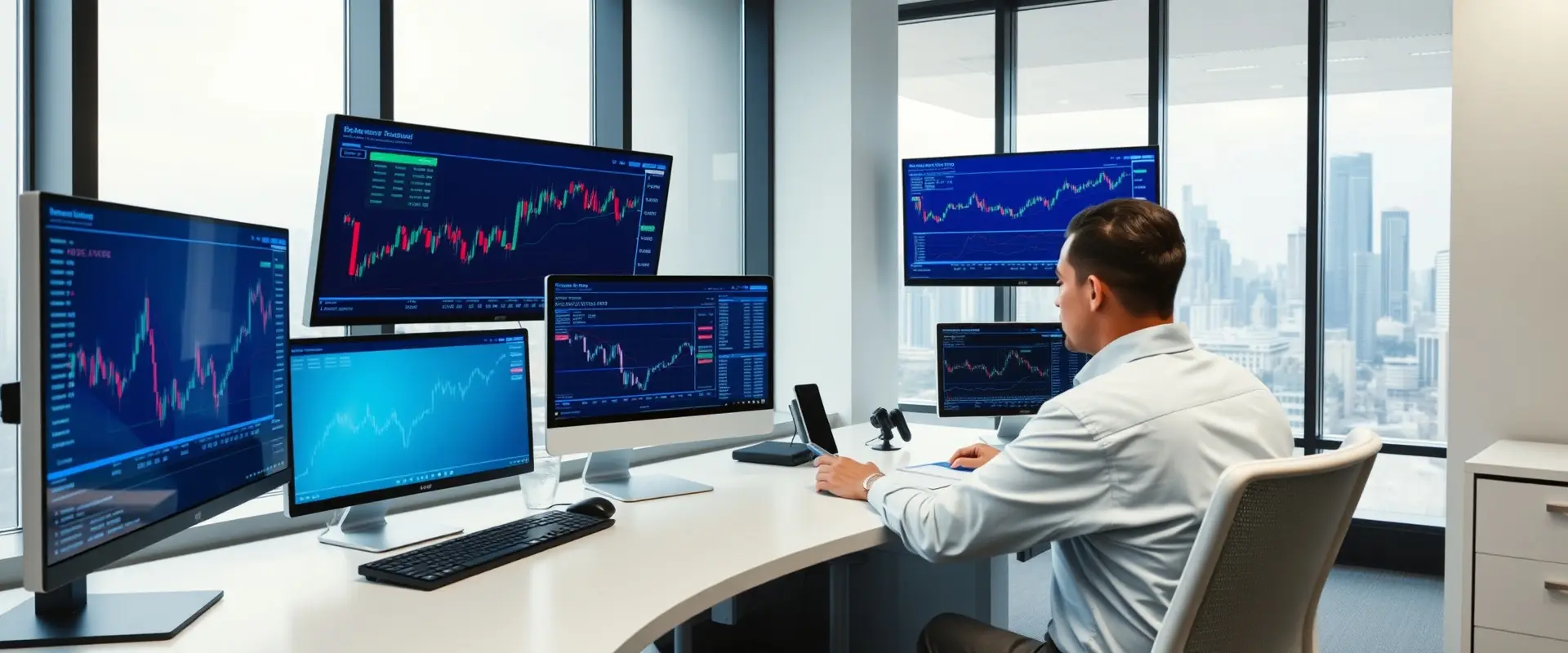Trading success background - abstract financial chart visualization