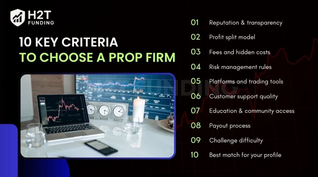 10 key criteria to choose a prop firm