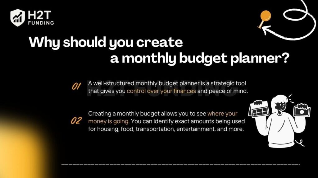 A monthly budget planner gives you control over your finances and peace of mind