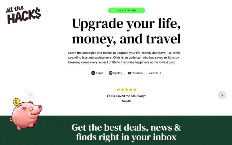 All the Hacks by Chris Hutchins explores financial optimization and life hacks