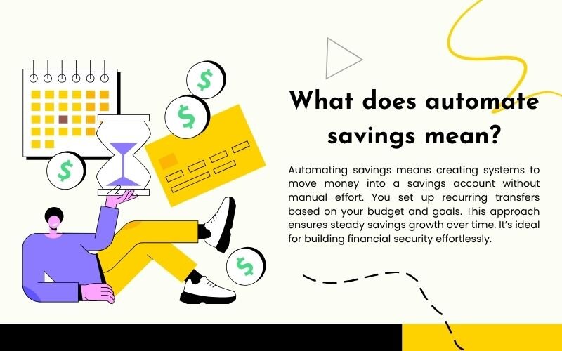 Automating savings means creating systems to move money into a savings account without manual effort