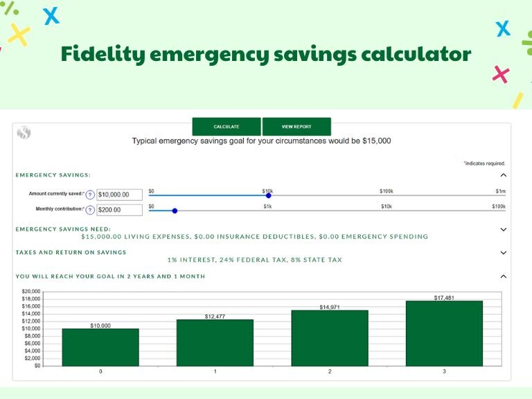 Fidelity emergency savings calculator