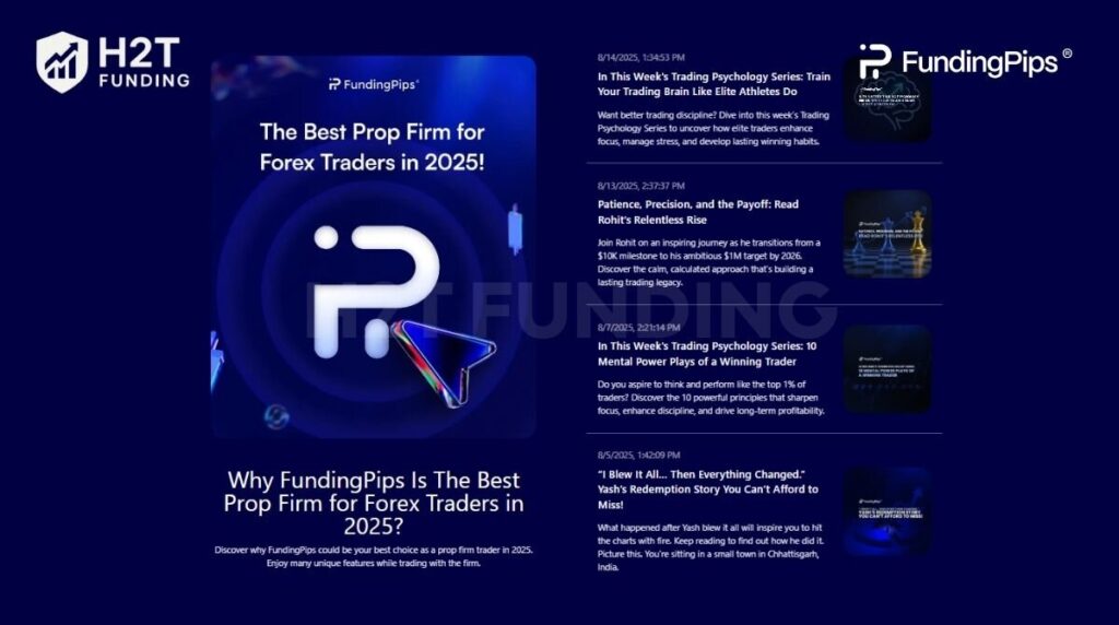 Funding Pips maintains a blog that shares trading tips, market insights, and strategy suggestions