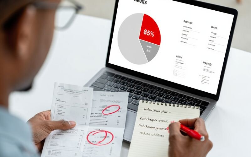 If your needs take up more than 50%, look for ways to cut back