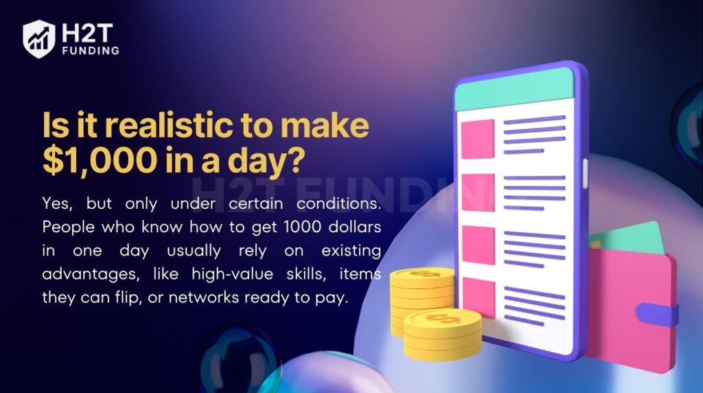 Is it realistic to make $1,000 in a day
