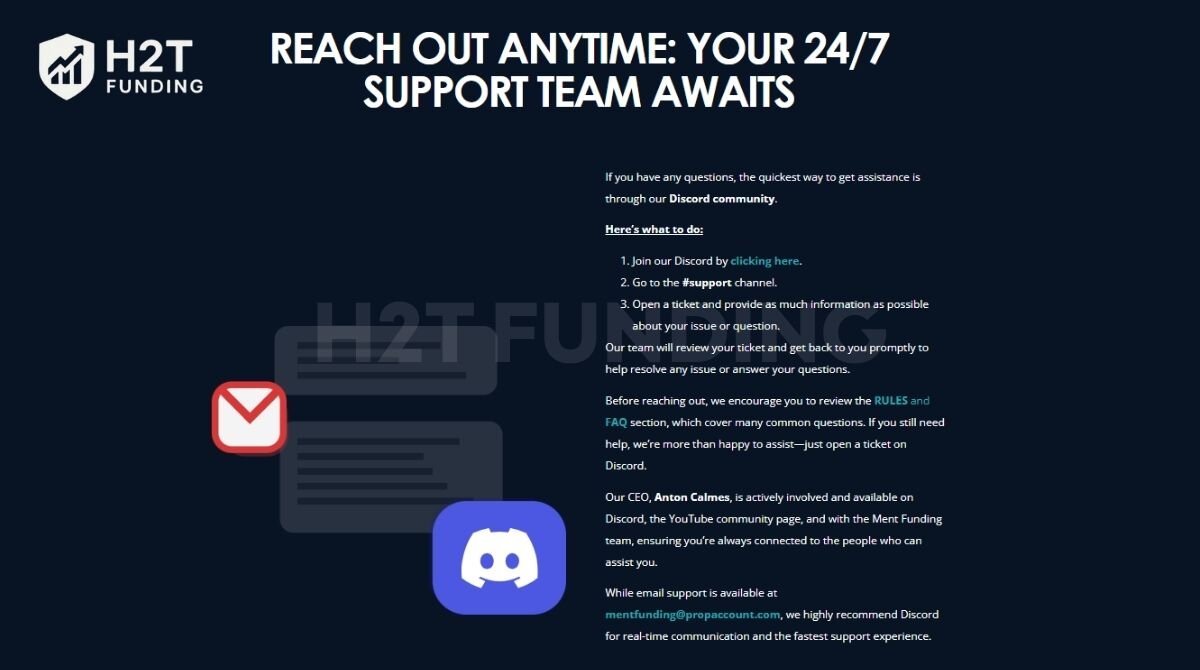 Ment Funding relies on Discord and email channels