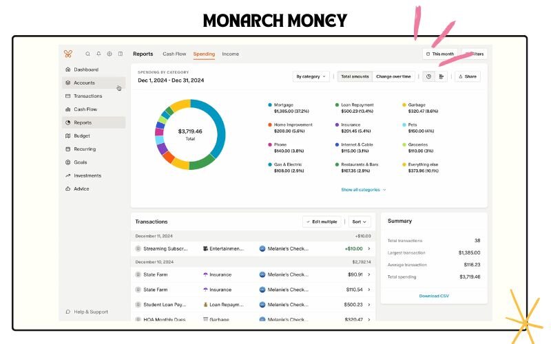 Monarch Money – Best budgeting apps 2025 for replacing mint