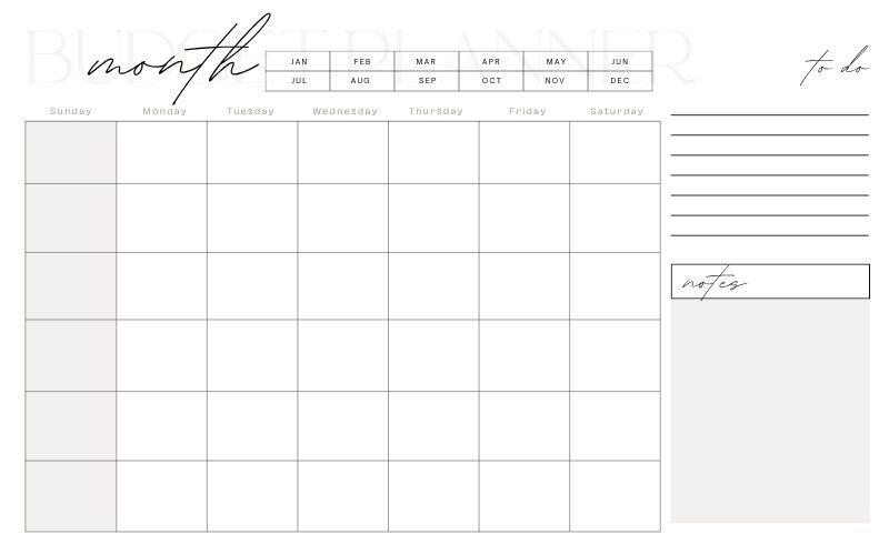 Monthly budget planner printable templates 3