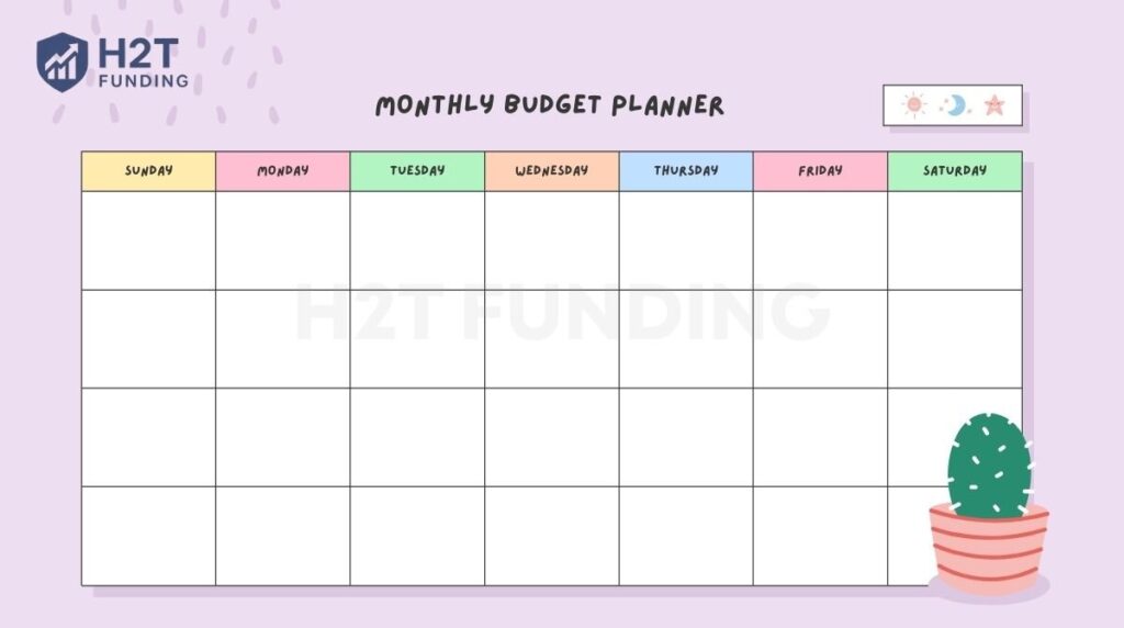 Monthly budget planner printable templates 4