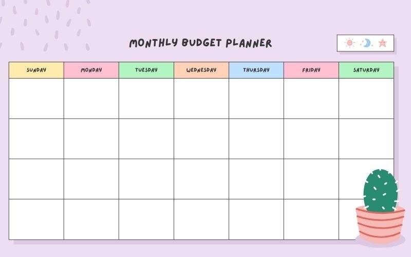Monthly budget planner printable templates 4
