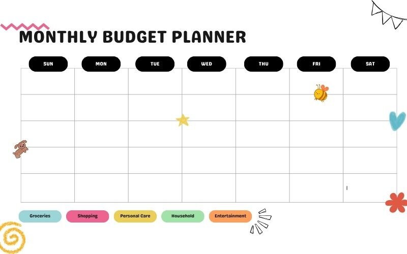 Monthly budget planner printable templates 5