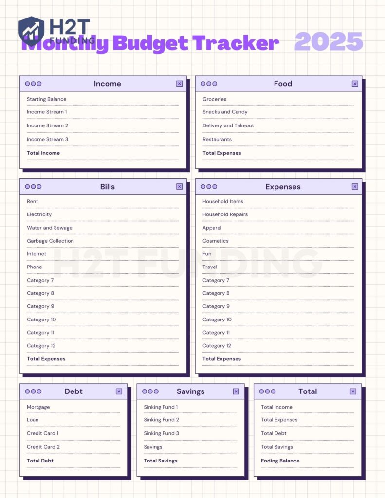 Monthly budget planner printable templates 9