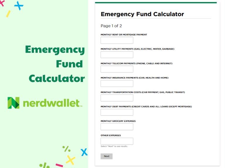 NerdWallet emergency fund calculator