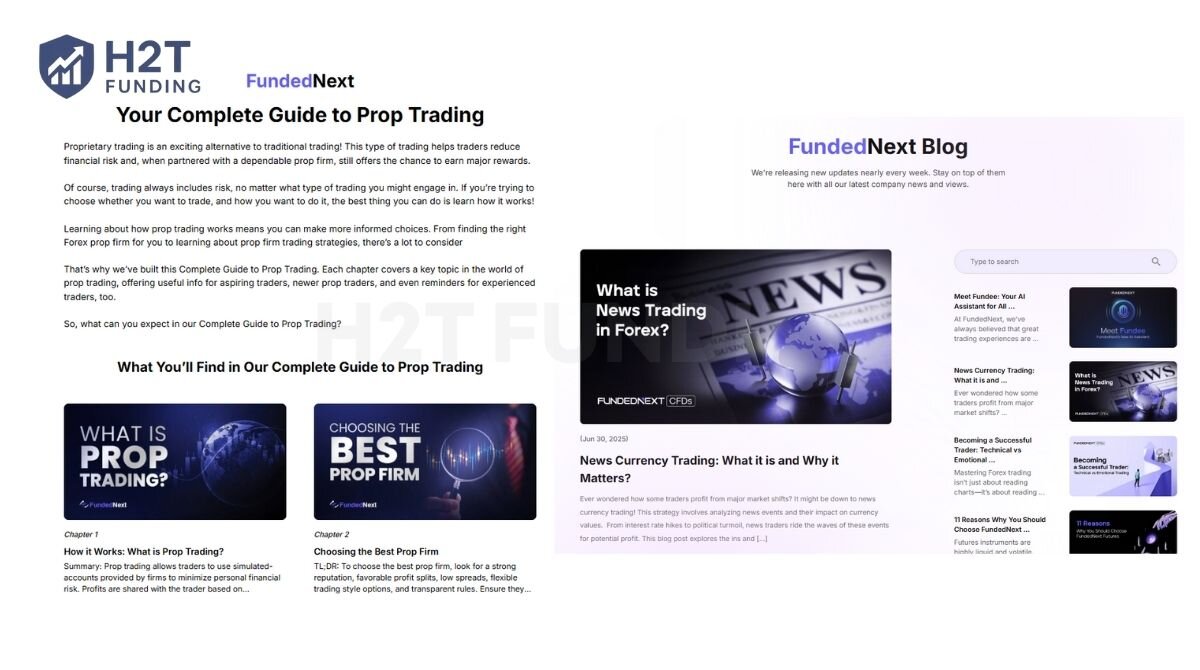 On-Site materials include trading guides, challenge tips, and risk management tutorials,