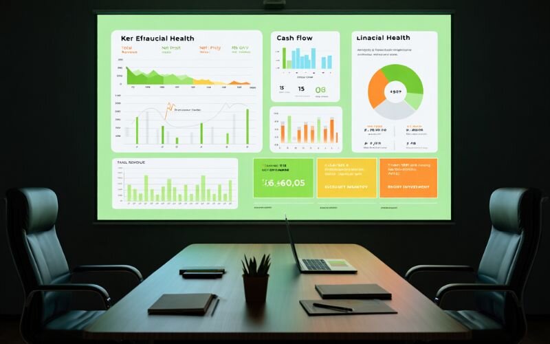 Presents a high-level summary of the company’s financial health