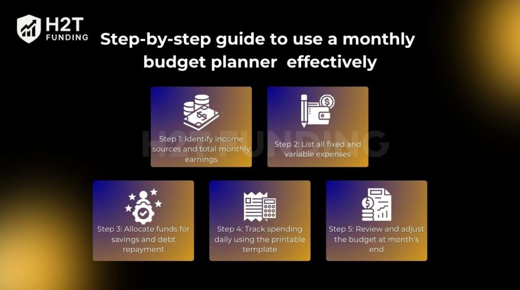 Step-by-step guide to use a monthly budget planner printable effectively