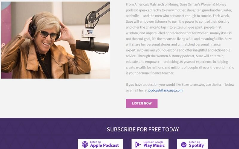 Suze Orman’s Women & Money Podcast inspires women to take control of their finances with confidence