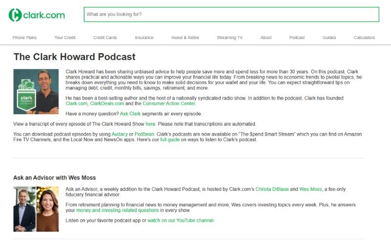 The Clark Howard Podcast empowers listeners with practical money-saving tips