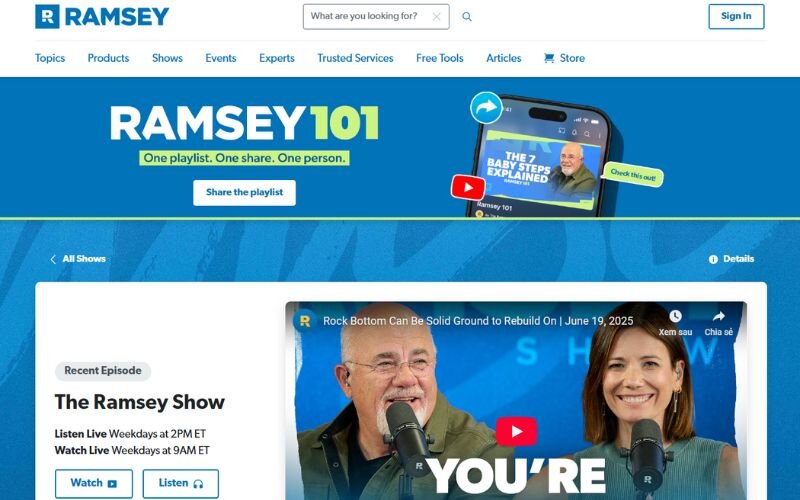 The Ramsey Show by Dave Ramsey is a cornerstone of financial podcasts