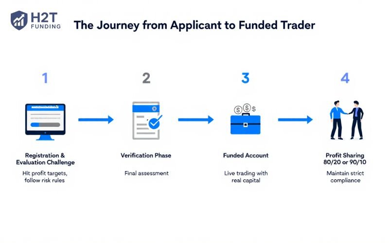 The typical process of how funded accounts work