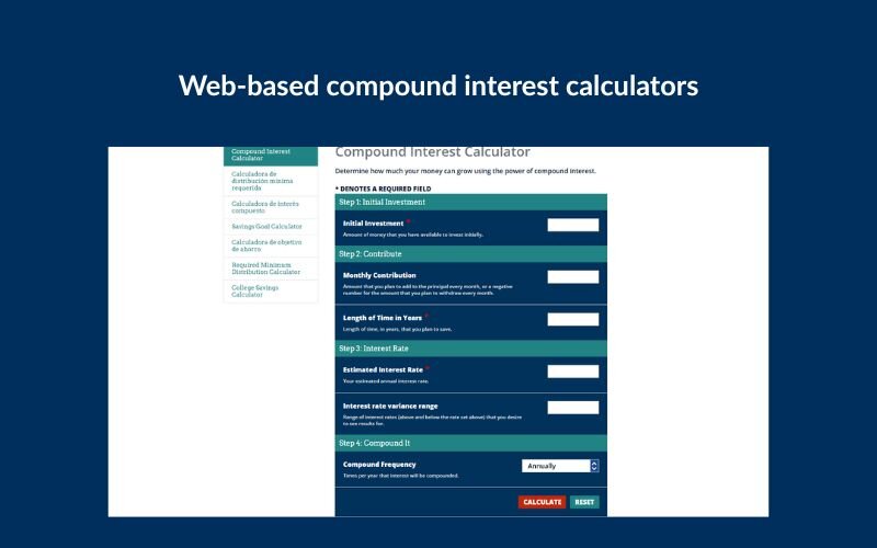 Web-based compound interest calculators