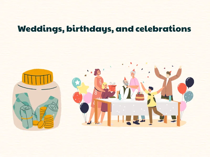 Sinking fund examples: Weddings, birthdays, and celebrations
