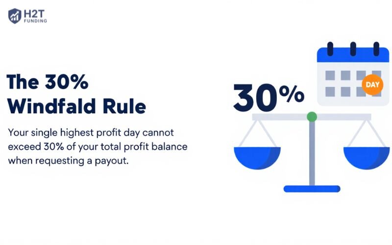 Your top profit day must be no more than 30% of your total profit at payout