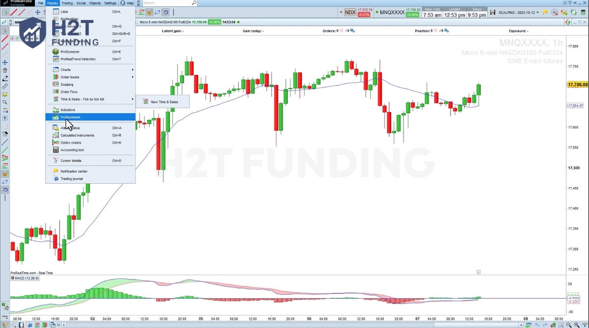 Step 1 to backtest a trading strategy on ProRealtime